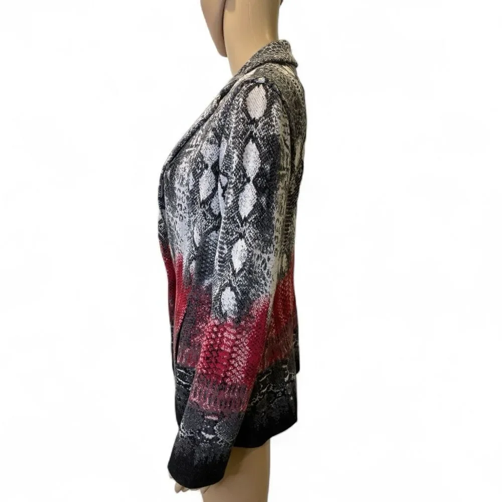 Yoana Baraschi Stylish Women's Urban Reptile Blazer Jacket Size M - Picture 3 of 4
